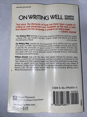 On Writing Well by William Zinsser (1990, Trade Paperback)