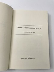 Topsell’s Histories of Beasts Hardcover First Edition 1st Print Ed Malcolm South