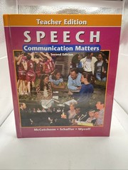 Speech: Communication Matters Second Edition – Teacher Edition