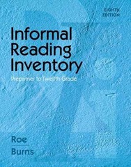 Informal Reading Inventory: – Spiral-bound, by Roe Betty; Burns – Acceptable w