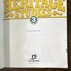 BJU Press Heritage Studies 3 Textbook 3rd Ed Activity Manual Answer Key 2014
