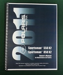 2011 Polaris Sportsman 550 X2 ATV Owner’s Manual: 161 Pages & Protective Covers!
