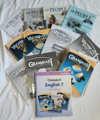 Abeka English Grade 7, Grammar & Composition I, Of People, Vocab, 12 Book Set
