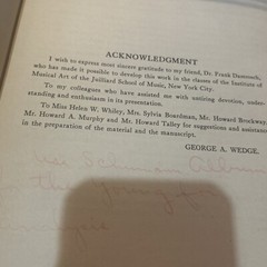 Applied Harmony – Book 1, by George A. Wedge, Hardcover, 1st Edition Signed1930