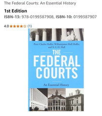 Federal Courts An Essential History law American US Hoffer Peter Charles justice
