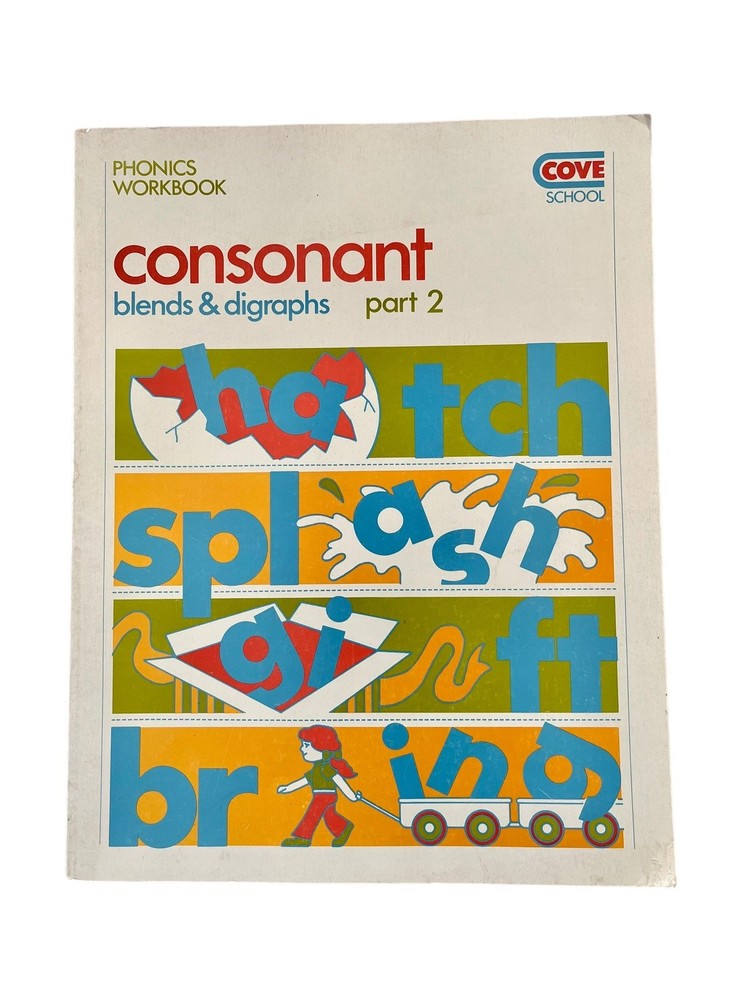VTG 90s COVE Reading w/ Phonics Consonant Blends & Digraphs Part 2 Workbook NOS
