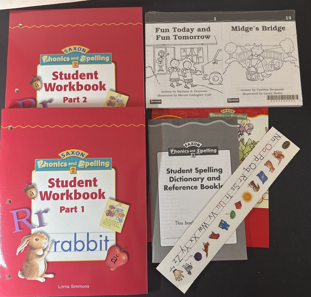saxon phonics And spelling grade 2, Workbooks 1 & 2, Readers, Student Materials