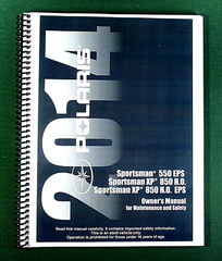 2014 Polaris Sportsman XP 850 H.O. Owner’s Manual: 161 Pages & Protective Covers