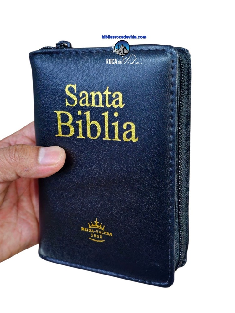 BIBLIA RVR.1960 COMPACTA, ACOLCHONADA PIEL NEGRO Con Índice Y Cierre