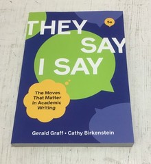 They Say/I Say 5th Edition Graff/Birkenstein (Access Code UNUSED) PAPERBACK