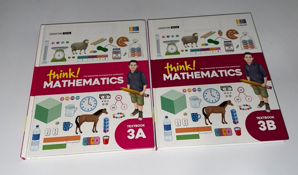 Think! Mathematics Textbook 3rd Grade 3A & 3B Common Core Singapore Homeschool