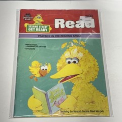 Vintage 1986 Sesame Street Get Ready to Read Book Big Bird Stickers Preschool