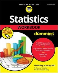 Statistics Workbook For Dummies – Paperback, by Rumsey Deborah J. – Very Good