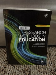 Research Methods in Education- K. Morrison, L. Cohen & L. Manion 2011, Paperback