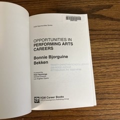 Opportunities in Performing Arts Careers by Bonnie B. Bekken (2000, Paperback)