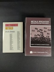 Metals Speciation, Separation And Recovery Book Lot