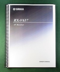 Yamaha RX-V657 Instruction Manual: 106 Pages & Protective Covers!