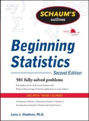 Schaum’s Outline of Beginning Statistics, Paperback by Stephens, Larry J., Li…