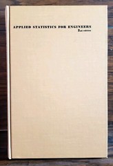 Applied Statistics for Engineers 2nd Edition Hardcover 1969 McGraw-Hill