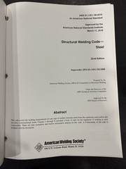 STRUCTURAL WELDING CODE–STEEL By American Welding Society AWS D1.1/D1.1M:2010