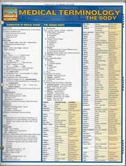 MEDICAL TERMINOLOGY THE BODY ~QUICK STUDY TRI-FOLD LAMINATED REFERENCE GUIDE-NEW