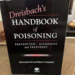 Dreisbach’s Handbook of Poisoning 13th Edition 2002 Softcover