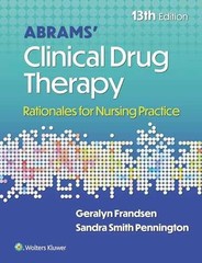 Abrams’ Clinical Drug Therapy: – Paperback, by Frandsen EdD RN – Acceptable