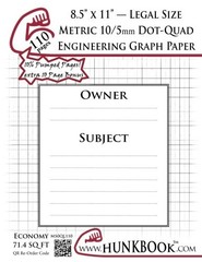 ENGINEERING GRAPH PAPER (MS0QL-110 PAGES): METRIC 10/5MM By Mighty Hunkbook NEW