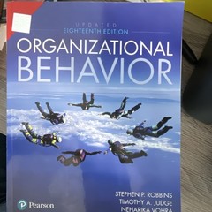 Pearson Organizational Behavior 18th Edition Robbins Judge Vohra Paperback 2022