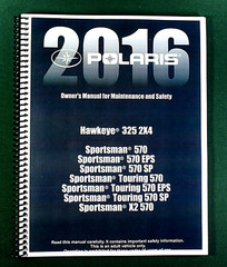 2016 Polaris Sportsman 570 ATV Owner’s Manual: 178 Pages & Clear Covers!
