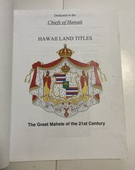 HAWAII LAND TITLES: The Great Mahele Book for the 20th Century