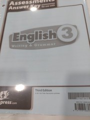 BJU Press English 3 Assessments Answer Key New 3rd Edition Bob Jones 517607