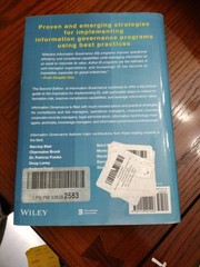 Wiley Cio Ser.: Information Governance : Strategies Smallwood (2020 Hardcover)
