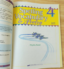 A Beka Spelling Vocabulary & Poetry 4 Fourth Edition Student Workbook Homeschool