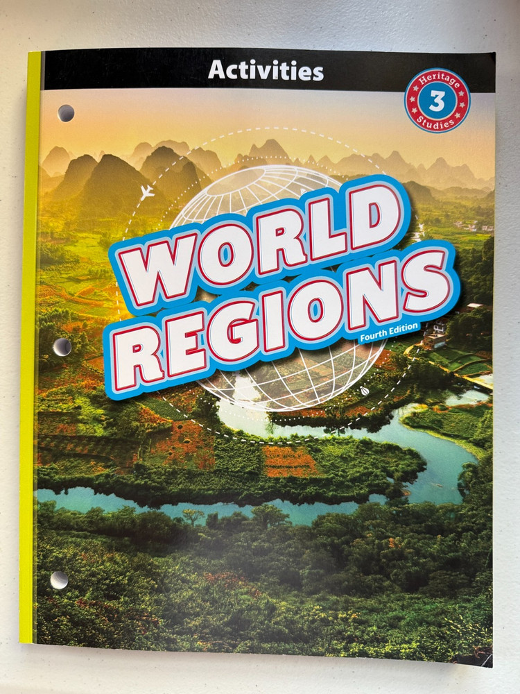 BJU Press Heritage Studies 3 – World Regions Activities Manual 4th Edition VG