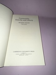 Michael Taylor COMMUNITY, ANARCHY & LIBERTY SC Book