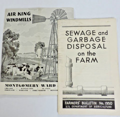 1940s 2 US Dep. Ag. Farmers’ Bulletin Sewage Garbage Disposal/Windmills