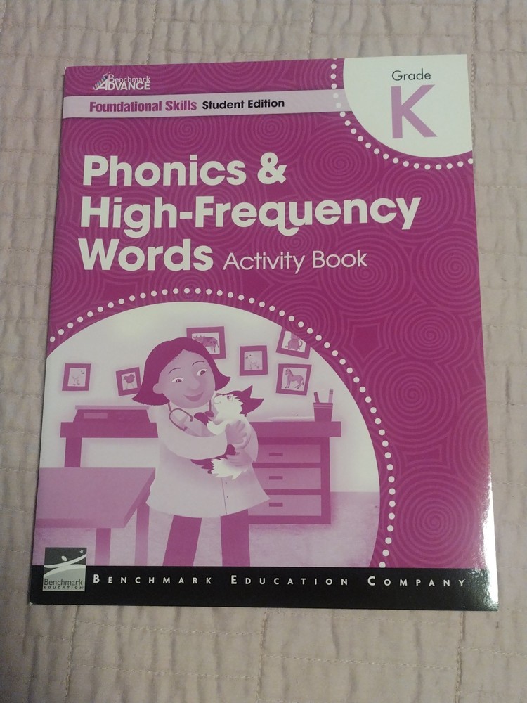 Benchmark Advance Grade K Phonics & High-Frequency Words Skill Activity Book New