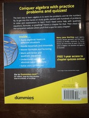 Algebra I Workbook for Dummies by Mary Jane Sterling (2017, Trade Paperback)