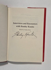 Signed copy | Stanley Kunitz Interviews and Encounters 1st edition HC 1993