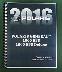 2016 Polaris General 1000 EPS Owner’s Manual: 109 Pages & Protective Covers!