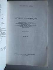 SAFEGUARDS TECHNIQUES VOL I – INTERNATIONAL ATOMIC ENERGY AGENCY -PAPERBACK BOOK