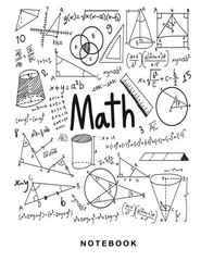 Math Notebook: 1/2 inch Square Graph paper pages and White Paper