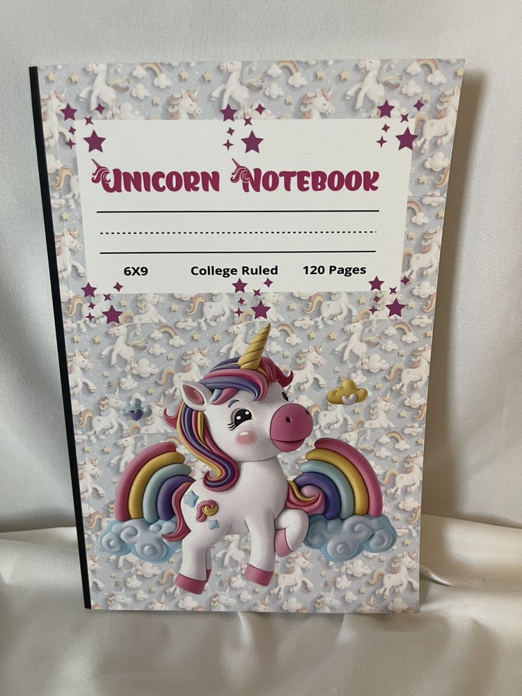 Unicorn Composition Notebook 6”x9” 120 Pages