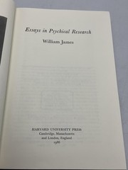 Essays In Psychical Research William James Harvard HC DJ Black 1986 USA